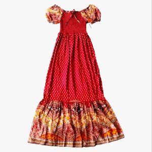 Anthropologie Kindred Maxi Dress On Off Shoulder Smocked